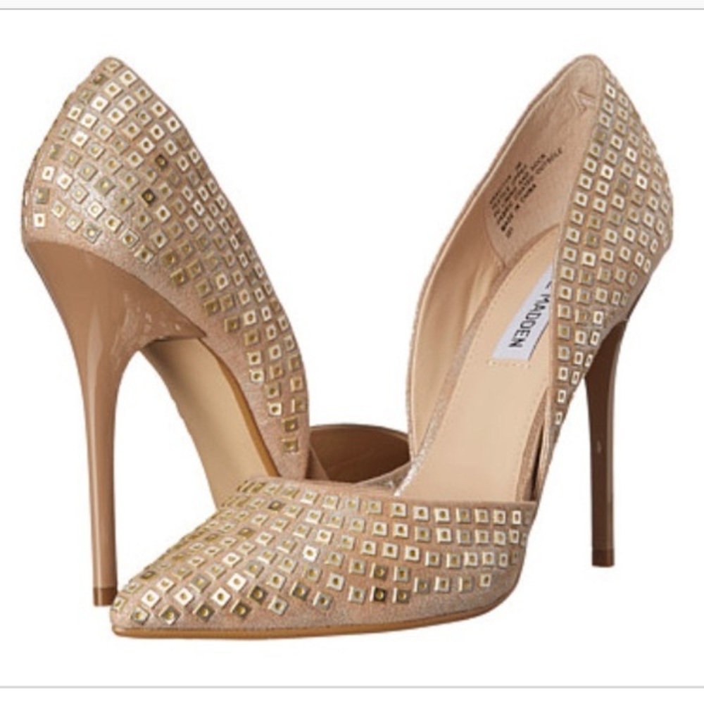 Steve Madden Varcityr D'Orsay Pump Gold Heels 7.5